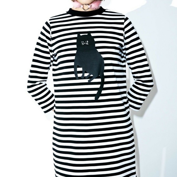 Lazy Oaf Dresses & Skirts - Lazy Oaf Cat Sweater Dress sz L